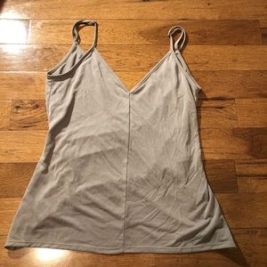 BKE Red cris crocs back tank top grey size small